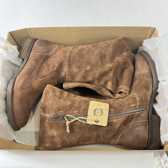 Born Womens Britton Over the Knee Brown Boot Leather Size 6.5M Riding Boots